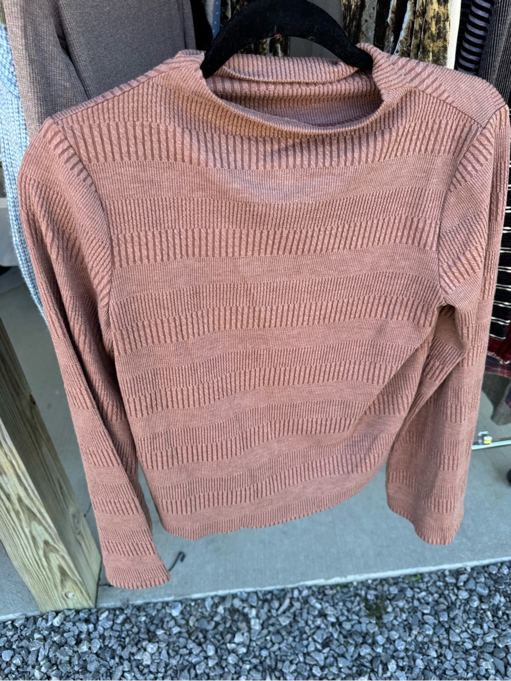 Hem & Thread Dusty Rose Textured Cowl-Neck Sweater